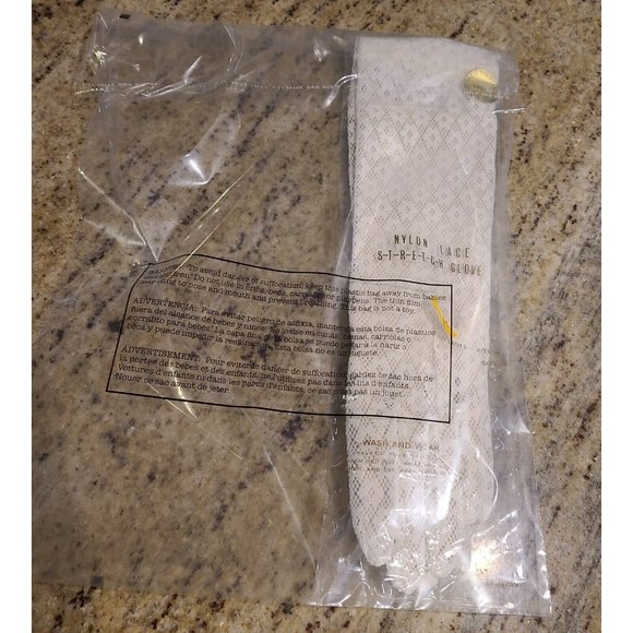 New! Vtg One Size White Lace Stretch Nylon Floral Formal Gloves 12" Long Japan - Picture 12 of 12